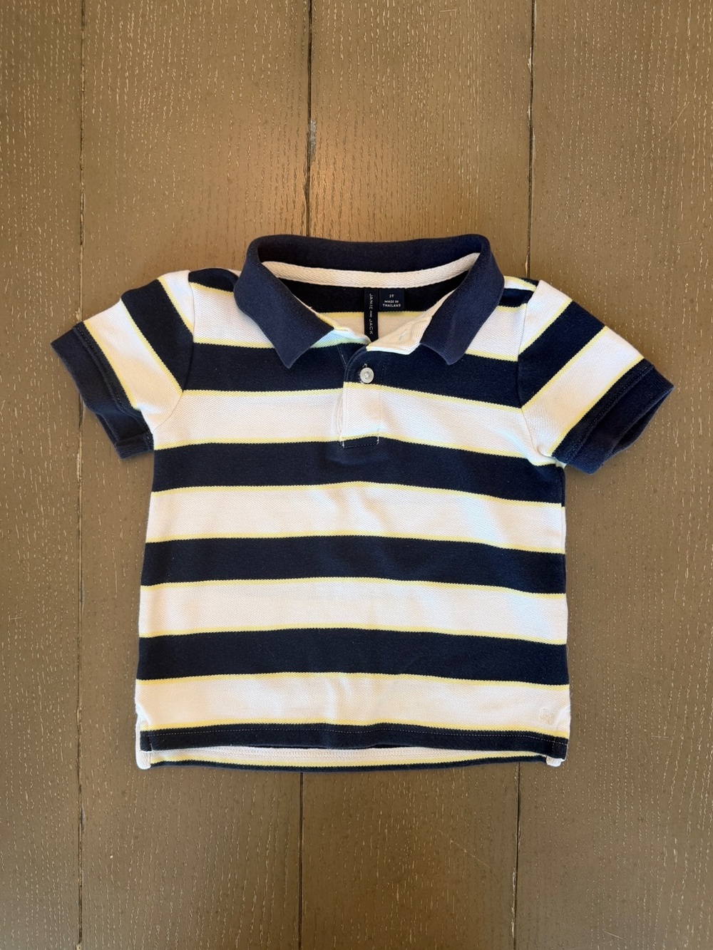 Janie and Jack Toddler Boy Preppy Navy Blue & White Striped Polo Shirt Size 2T